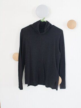 Madewell Black Whisper Cotton Turtleneck Basic Shirt